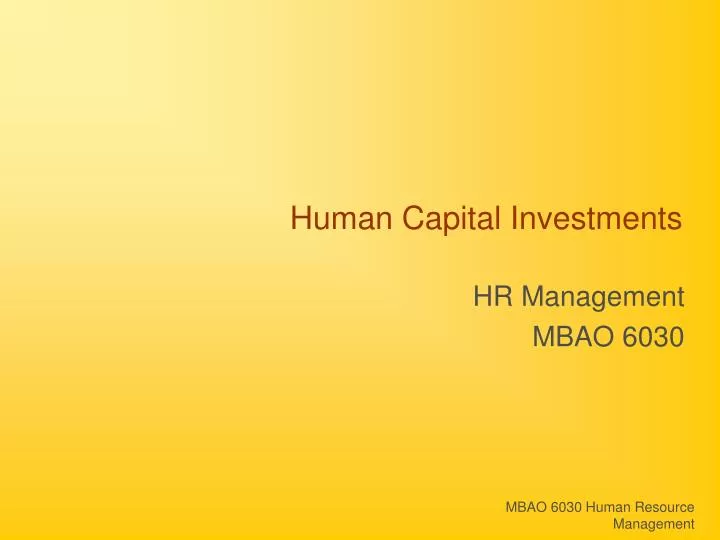 human capital investments n.