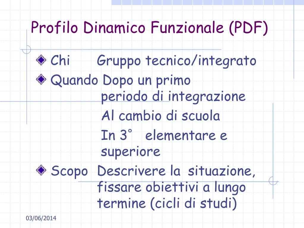 Profilo Di Funzionamento E Profilo Dinamico Funzionale PPT - Progettare l’integrazione PowerPoint Presentation, free download