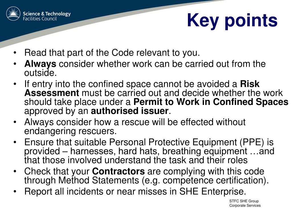 PPT STFC Safety, Health and Environment (SHE) Codes PowerPoint Presentation ID896485