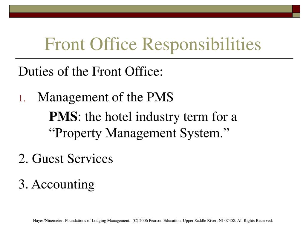 presentation on front office department