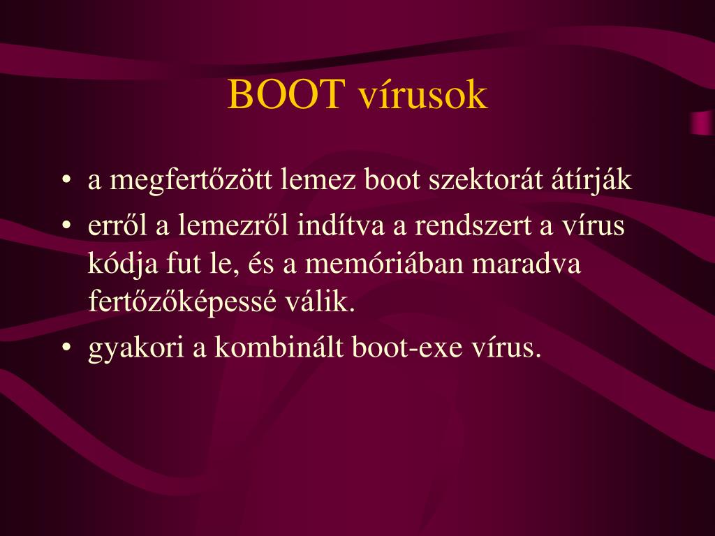 boot vírusok