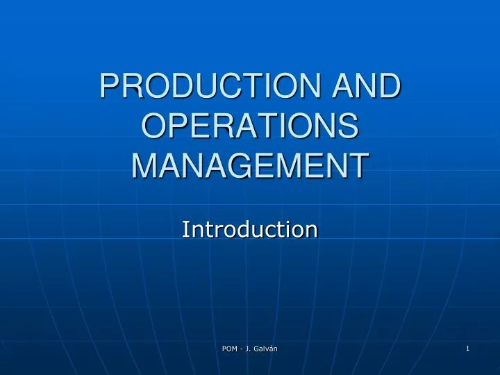 production and operations management n.