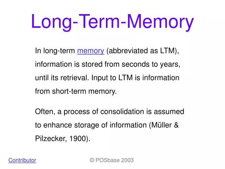 PPT - Long-Term-Memory PowerPoint Presentation, free download - ID:898434