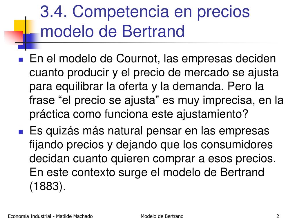 PPT . Competencia en precios modelo de Bertrand PowerPoint  Presentation - ID:898465