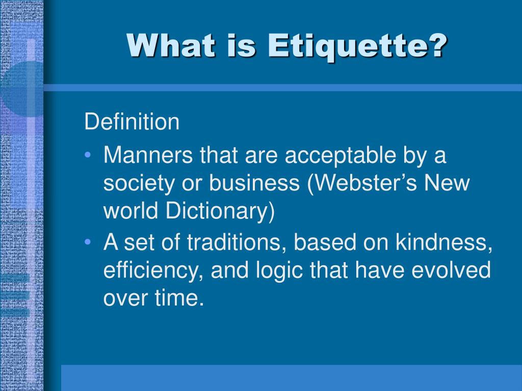 PPT Please Pass The Etiquette Interacting With Employers PowerPoint 