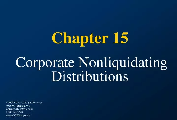 PPT Chapter 15 Corporate Nonliquidating Distributions