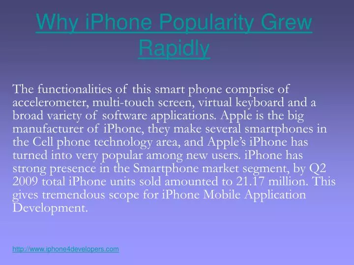 why iphone popularity grew rapidly n.