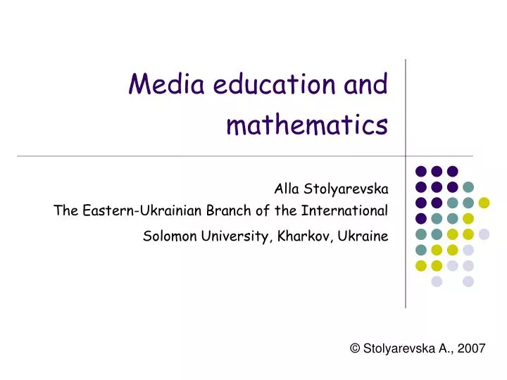 media education and mathematics n.