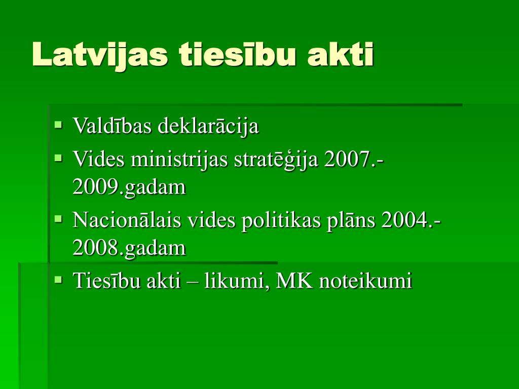 PPT - Dabas aizsardzības tiesību akti Latvijā PowerPoint Presentation -  ID:901239
