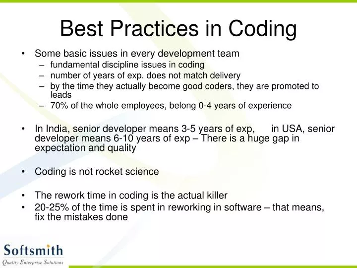 best practices in coding n.