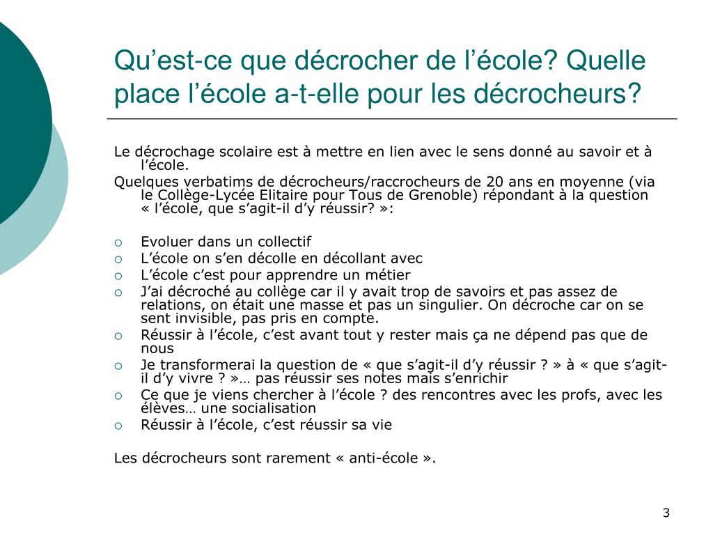 PPT - Le décrochage scolaire Éléments de théorie PowerPoint ...