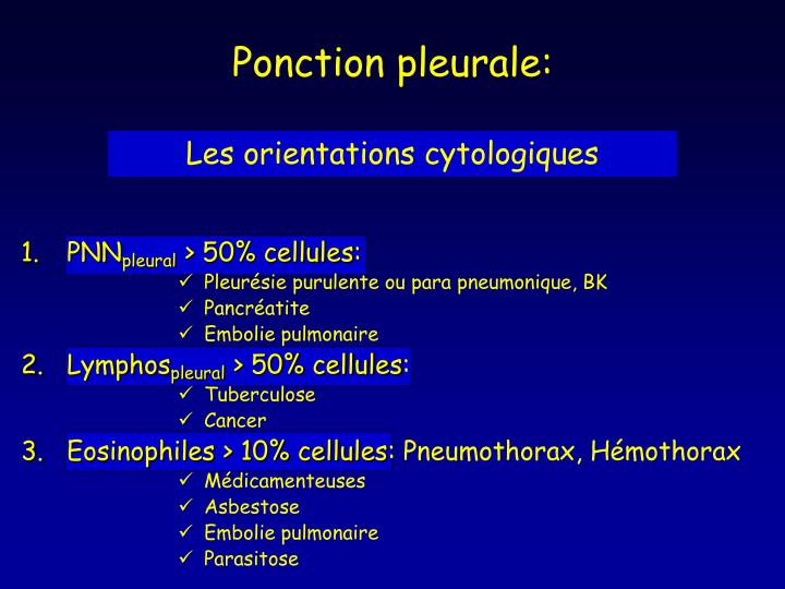 Ppt Les épanchements Pleuraux En Réanimation Powerpoint Presentation