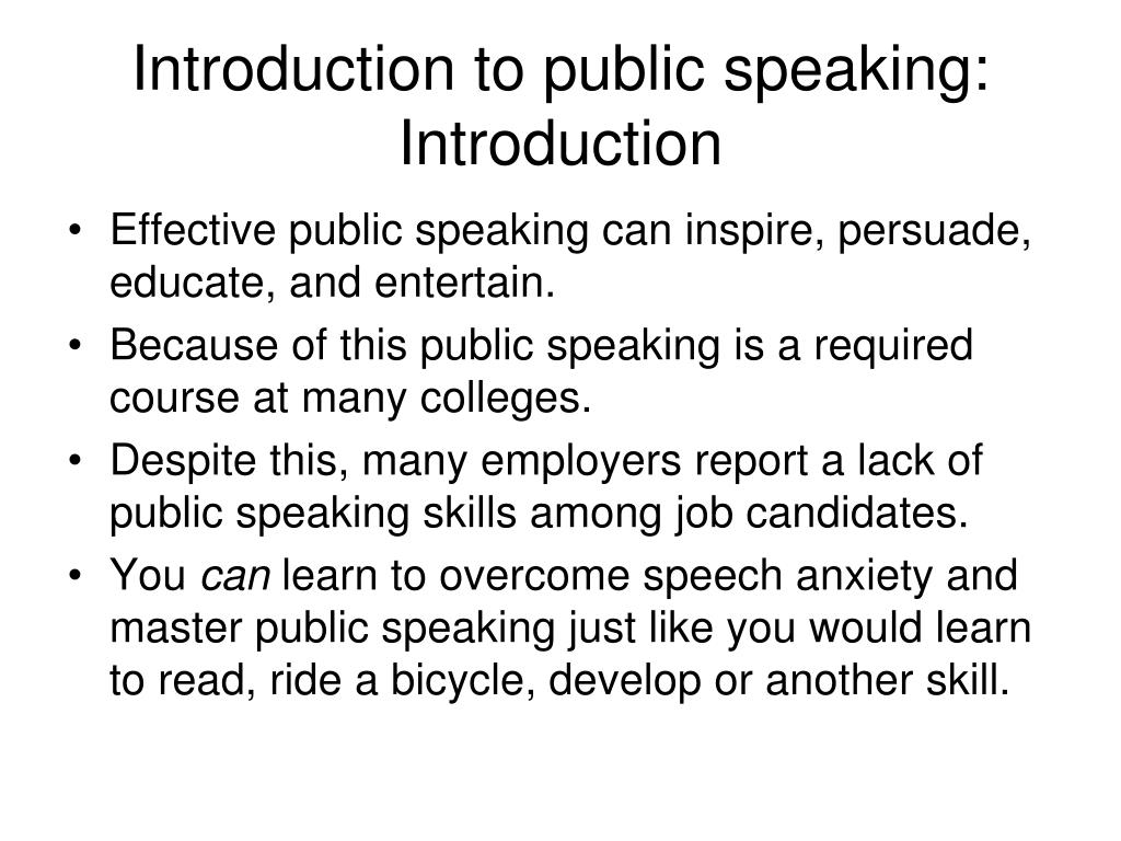 introduction speech public speaking