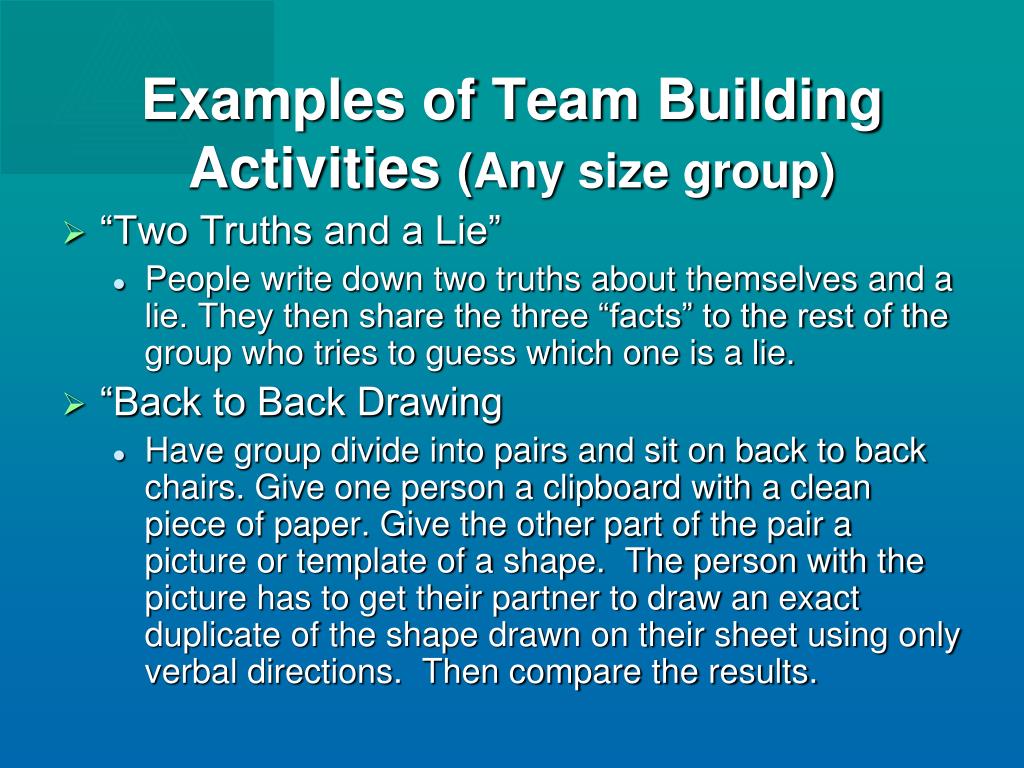 Team building games powerpoint presentation - faherxy