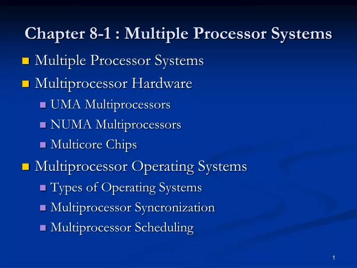 PPT Chapter 8 1 Multiple Processor Systems PowerPoint Presentation