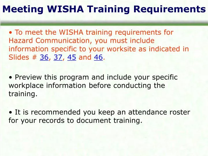 PPT Meeting WISHA Training Requirements PowerPoint Presentation, free download ID904192