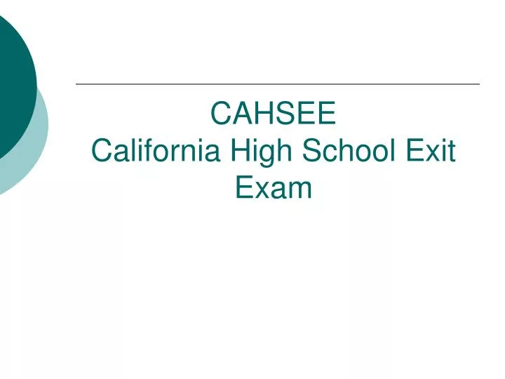 cahsee california high school exit exam n.