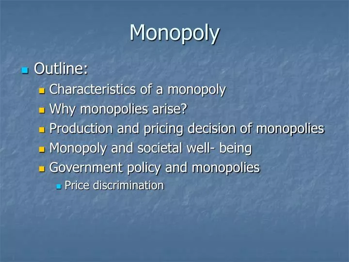 monopoly economics project powewrpoint monopoly economics project powewrpoint