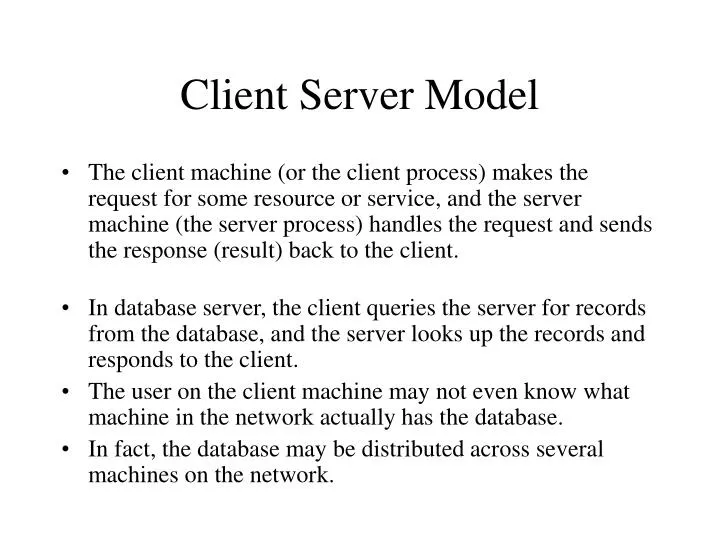 client server model n.