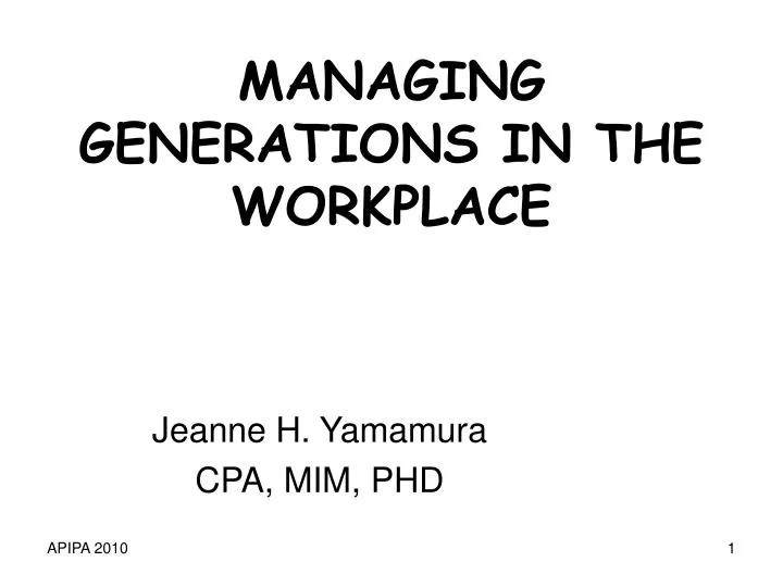 managing generations in the workplace n.