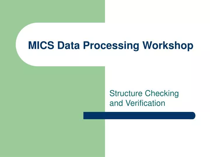mics data processing workshop n.