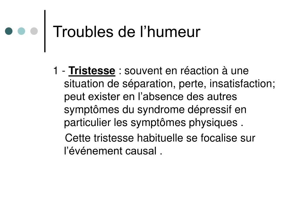 PPT - Les troubles de l’humeur PowerPoint Presentation, free download ...