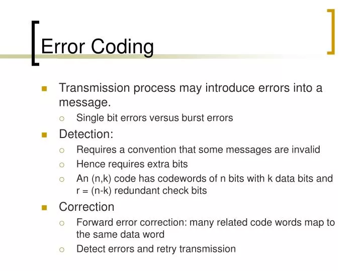 PPT - Error Coding PowerPoint Presentation, free download - ID:907352