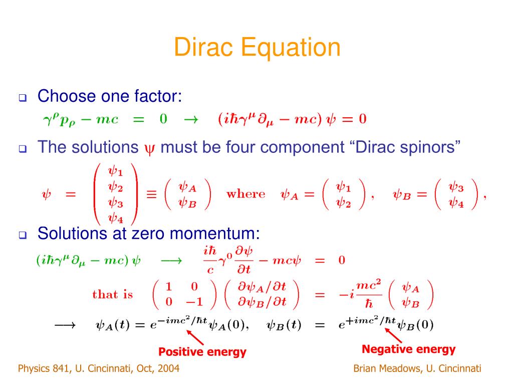 PPT - The Dirac Equation PowerPoint Presentation, free download - ID:907412