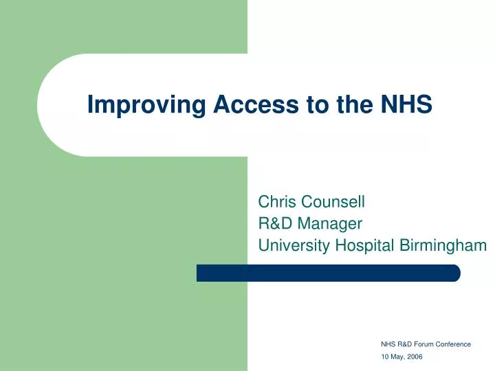 PPT Improving Access to the NHS PowerPoint Presentation, free