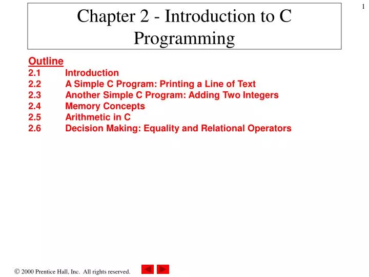 Ppt chapter 2 introduction to c programming powerpoint presentation