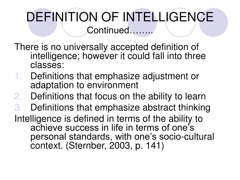 define intelligence essay