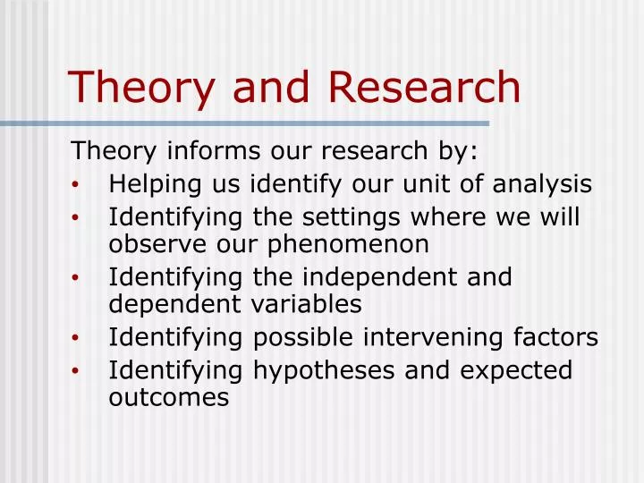 theory research study