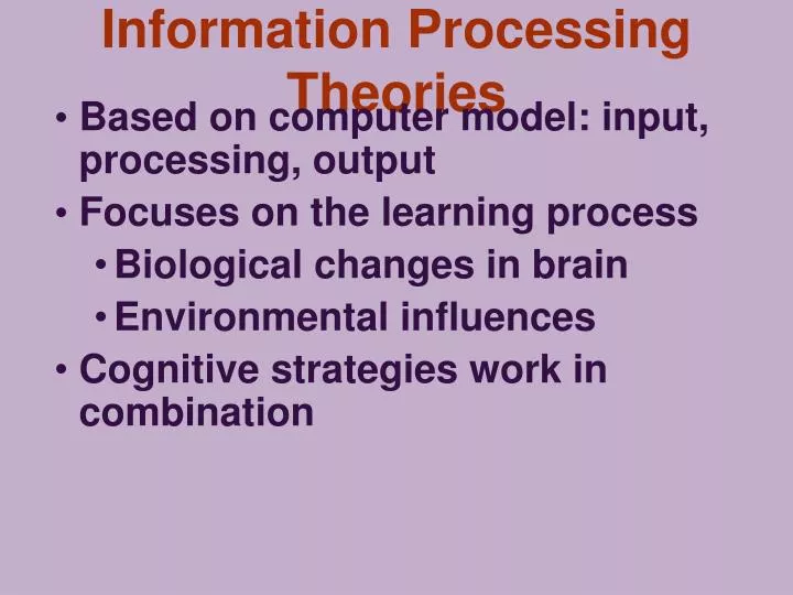 information processing learning theory