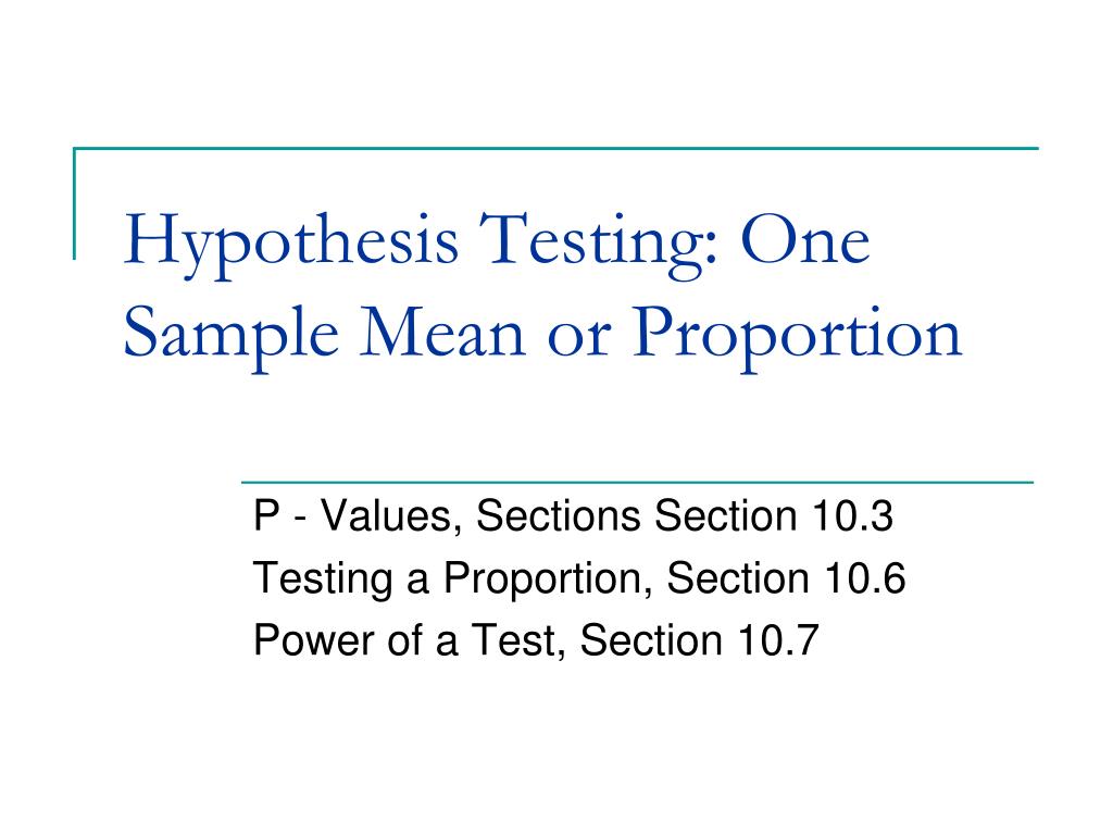hypothesis test of one mean