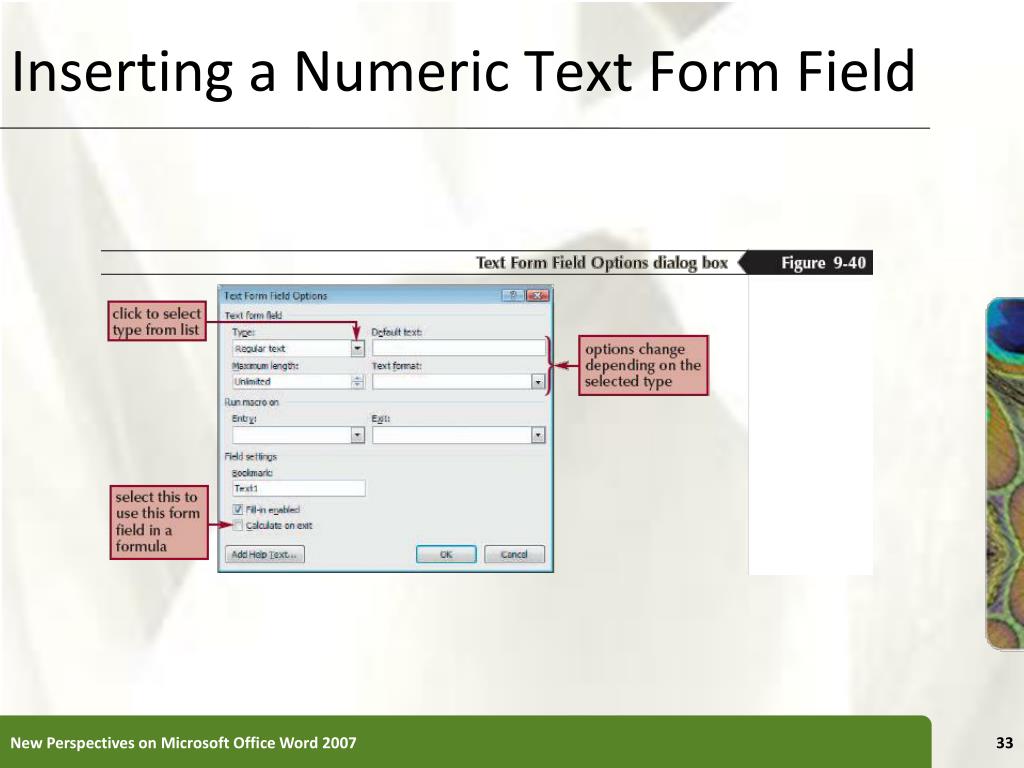 text form field word 2007
