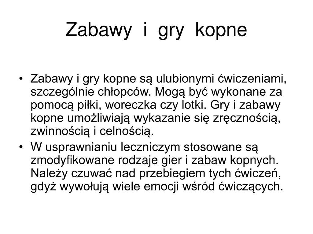 PPT - Gry i zabawy ruchowe PowerPoint Presentation, free download -  ID:910611