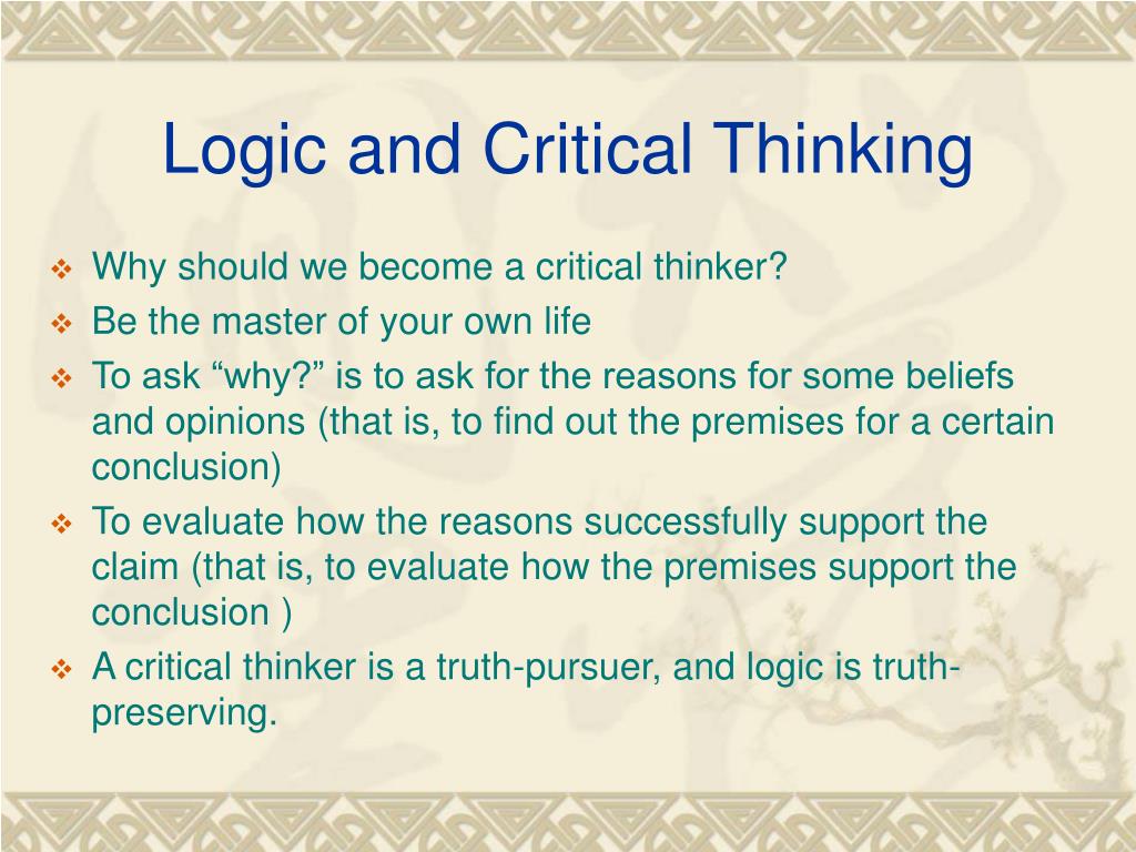 logic and critical thinking question