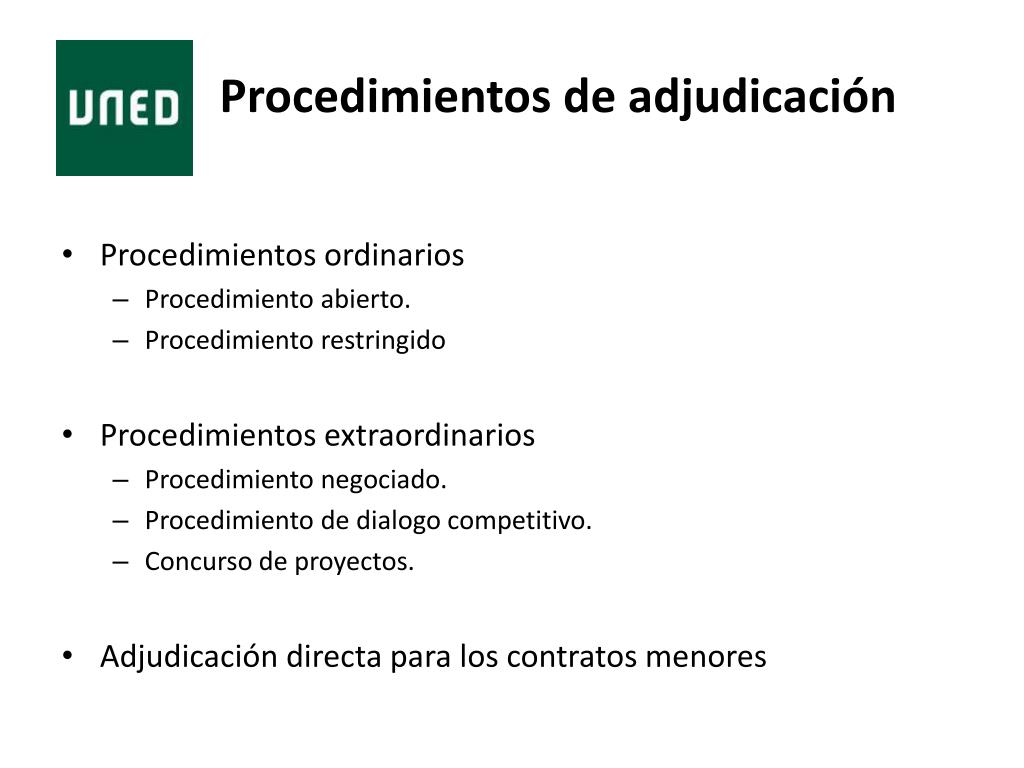PPT - Esquemas del Capítulo IV La adjudicación de los contratos ...