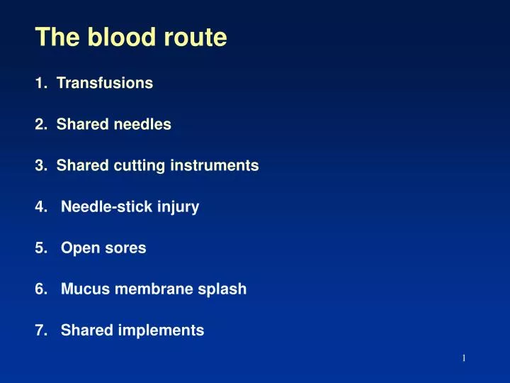 PPT - The blood route PowerPoint Presentation, free download - ID:914623