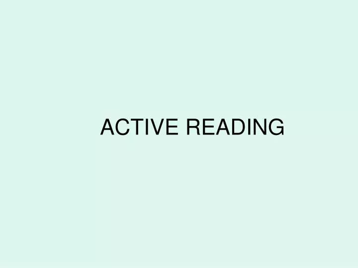 active reading n.