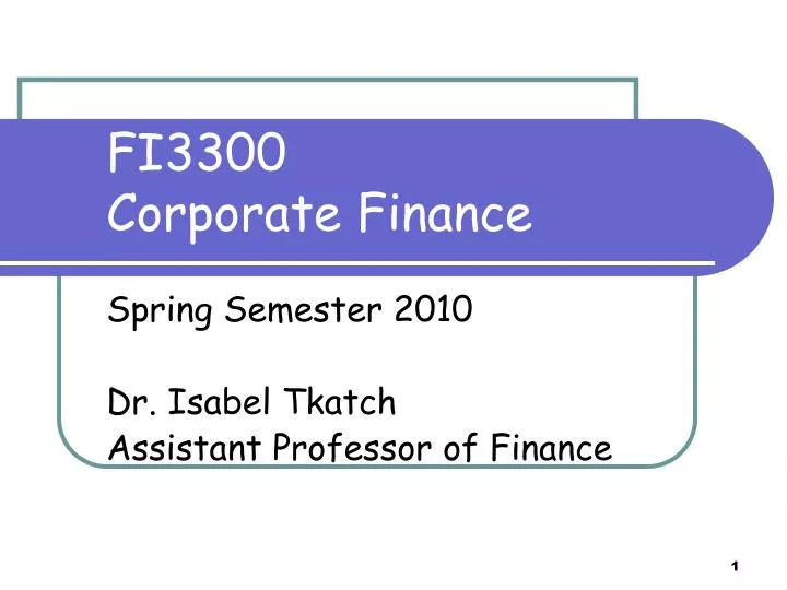 fi3300 corporate finance n.