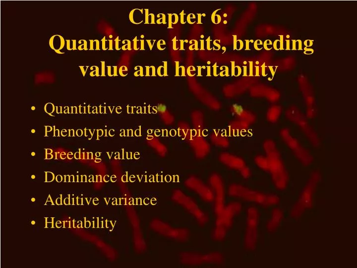 PPT Chapter 6 Quantitative traits, breeding value and heritability