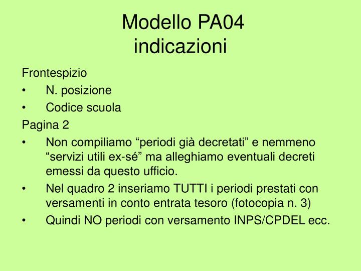 modello pa04 inpdap