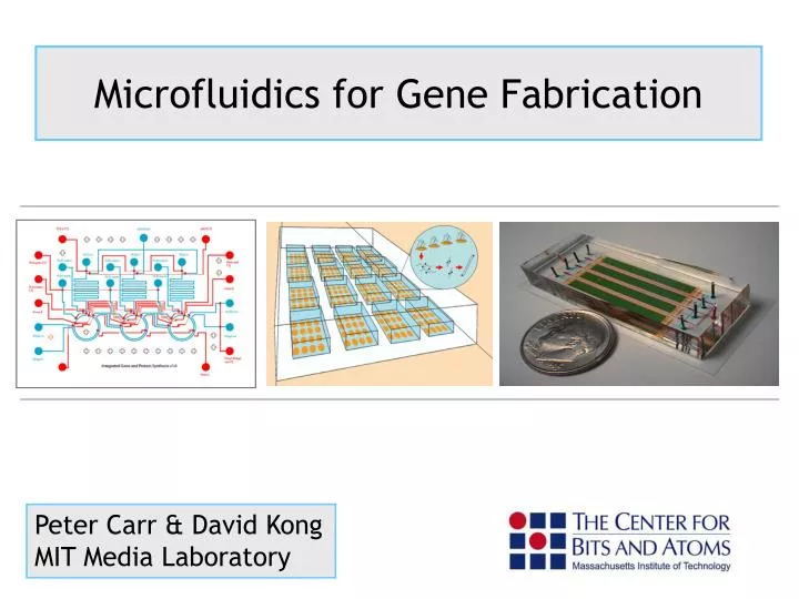 microfluidics for gene fabrication n.