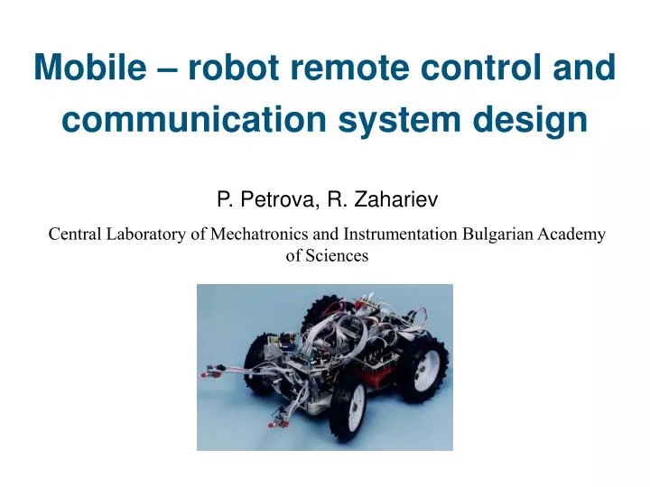 PPT Mobile robot remote control and communication system design