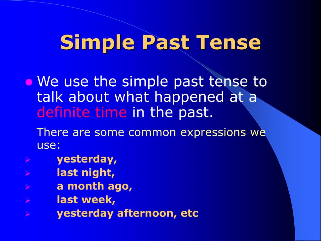 presentation on simple past tense