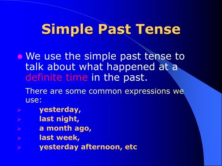 presentation about simple past tense