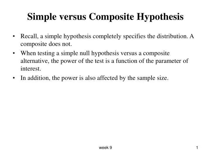 composite hypothesis in statistics