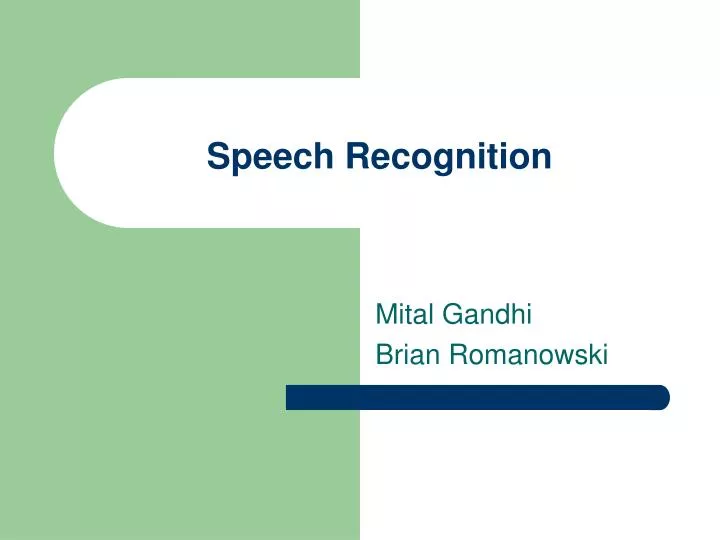 speech recognition n.