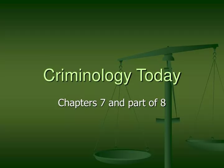 criminology today n.